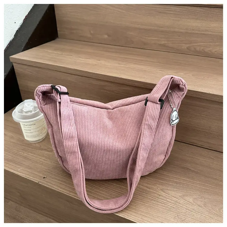 Beige Lazy Style Flannel Crossbody Bag for Women — feature 30
