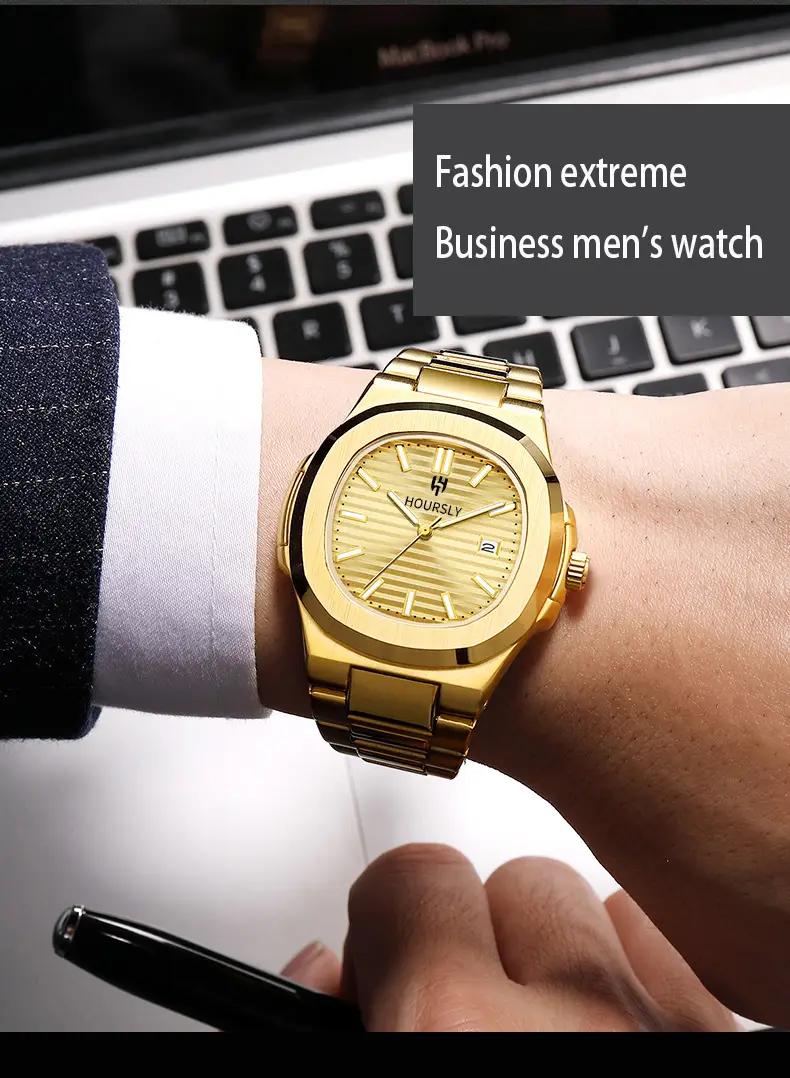 Hoursely Gold Ultra-Thin Men's Quartz Watch — feature 20