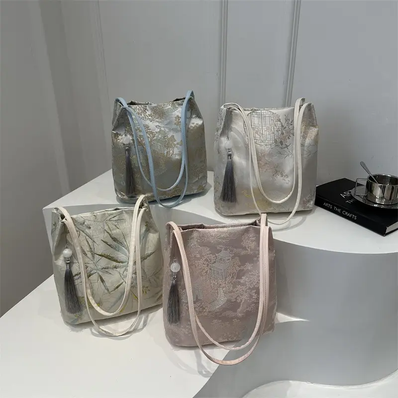 New Chinese Style Shoulder Bag for Women, Pink Silk Embroidery, 2025 Summer - Image 6