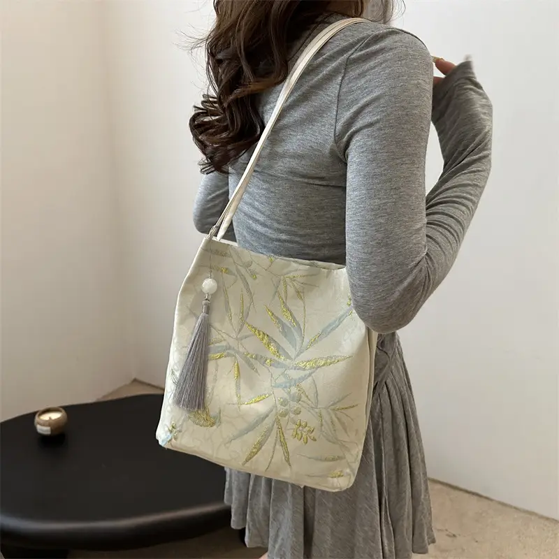 New Chinese Style Shoulder Bag for Women, Pink Silk Embroidery, 2025 Summer - Image 8