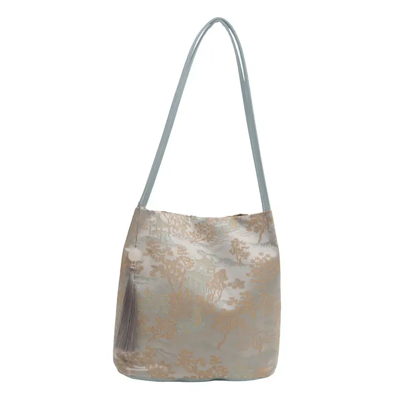 New Chinese Style Shoulder Bag for Women, Pink Silk Embroidery, 2025 Summer - Image 9