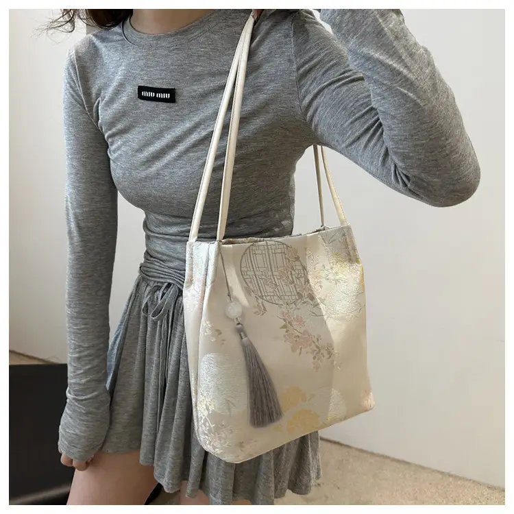 New Chinese Style Shoulder Bag for Women, Pink Silk Embroidery, 2025 Summer — feature 12