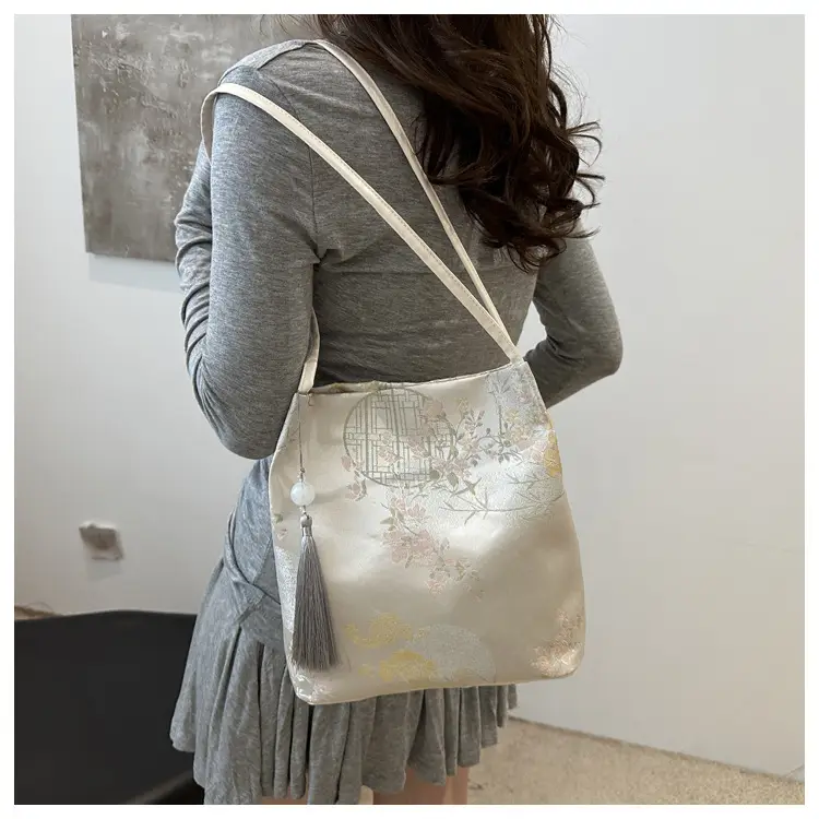 New Chinese Style Shoulder Bag for Women, Pink Silk Embroidery, 2025 Summer — feature 13