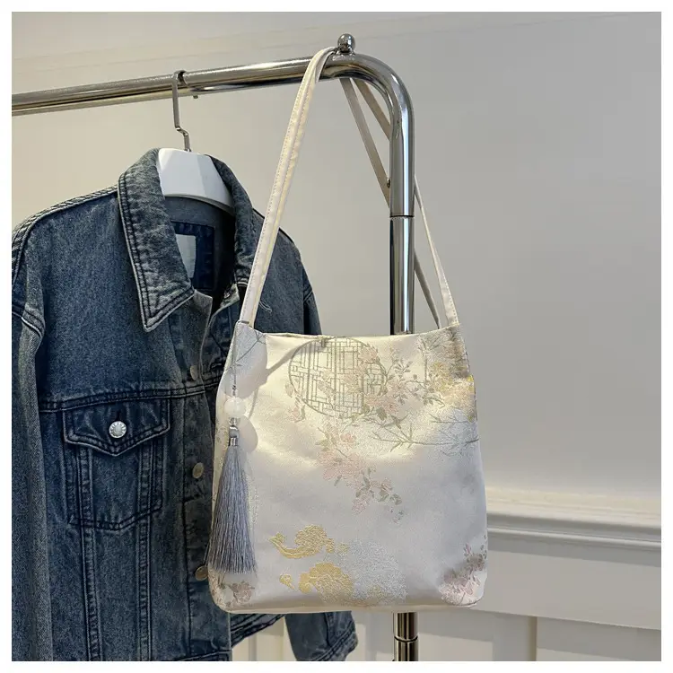 New Chinese Style Shoulder Bag for Women, Pink Silk Embroidery, 2025 Summer — feature 23