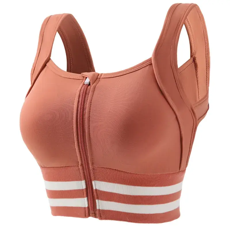Running Sports Bra Women Non-Rim Front Zipper Quick Dry - Image 9