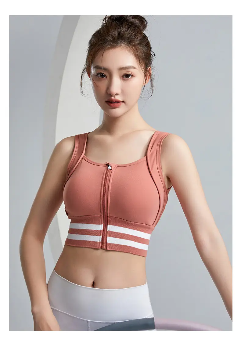 Running Sports Bra Women Non-Rim Front Zipper Quick Dry — feature 17