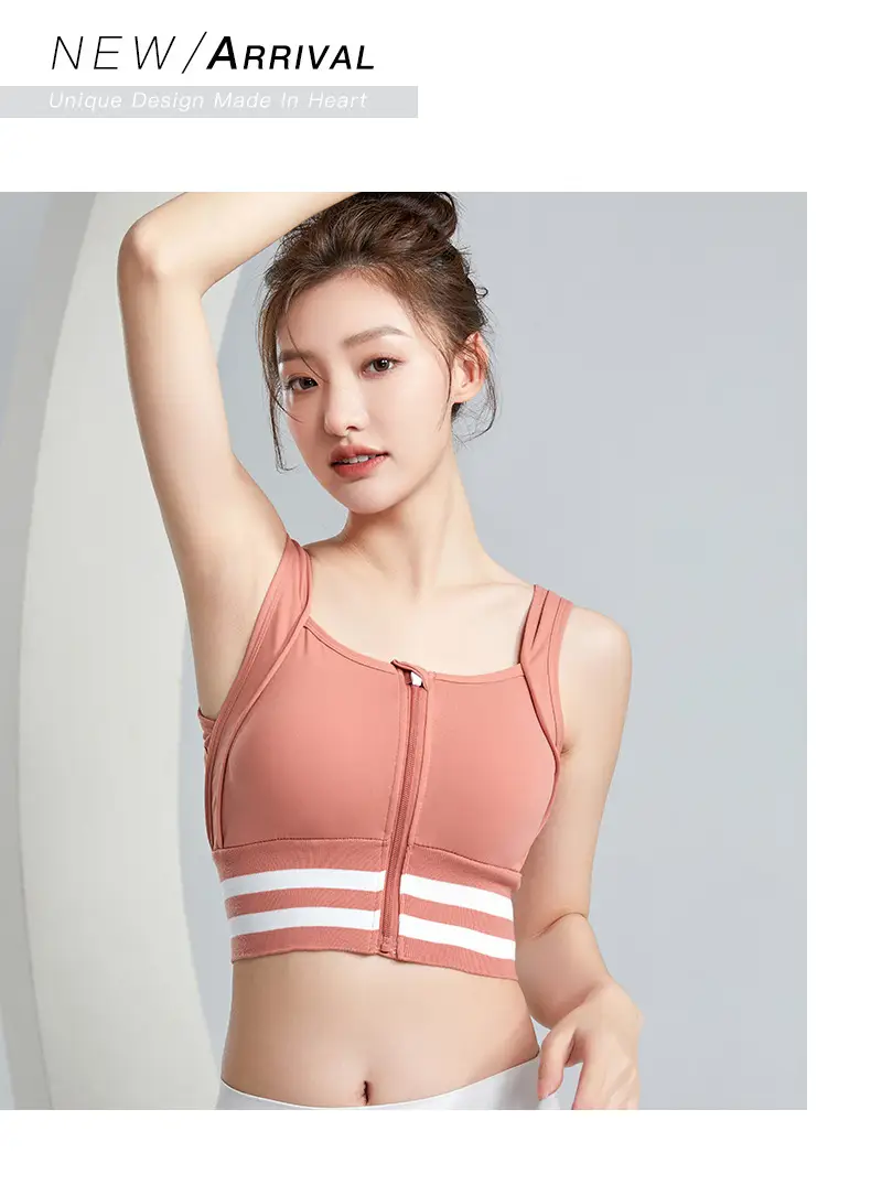 Running Sports Bra Women Non-Rim Front Zipper Quick Dry — feature 18