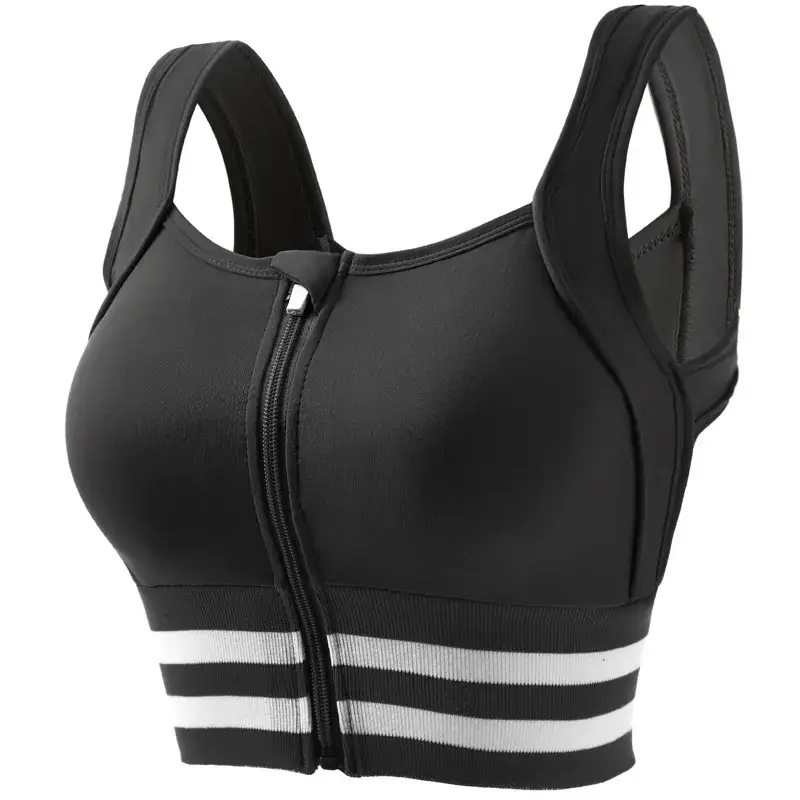 Running Sports Bra Women Non-Rim Front Zipper Quick Dry - Image 2