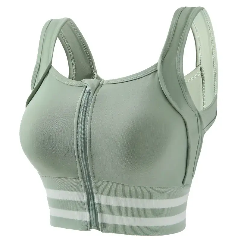 Running Sports Bra Women Non-Rim Front Zipper Quick Dry - Image 3