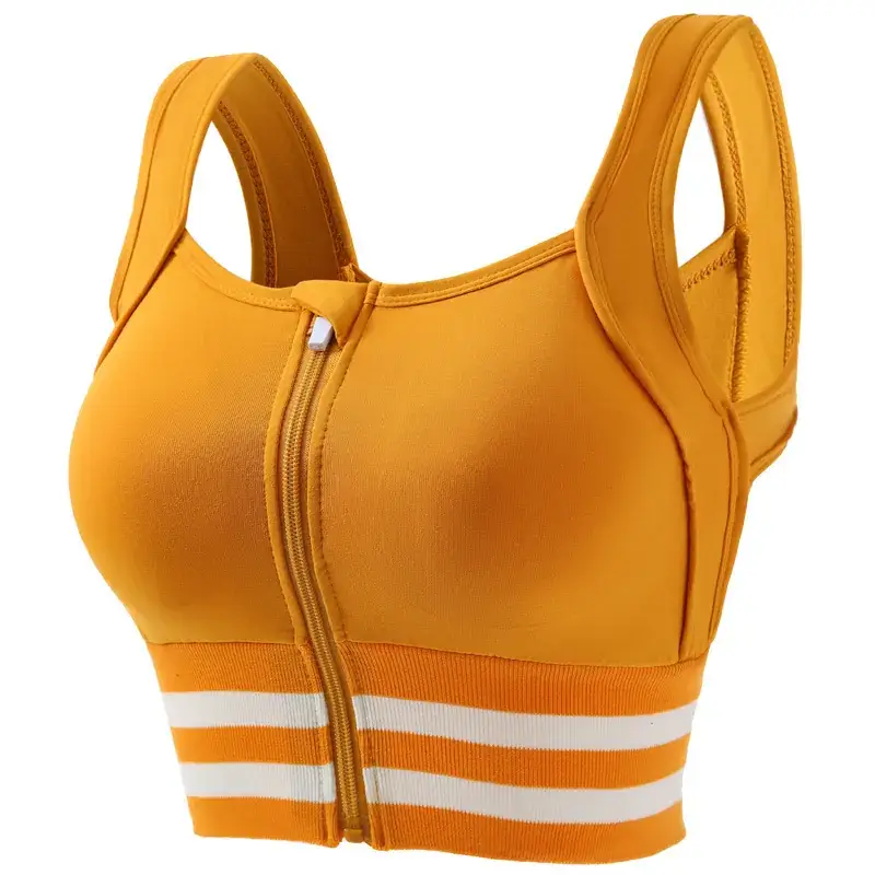 Running Sports Bra Women Non-Rim Front Zipper Quick Dry - Image 4