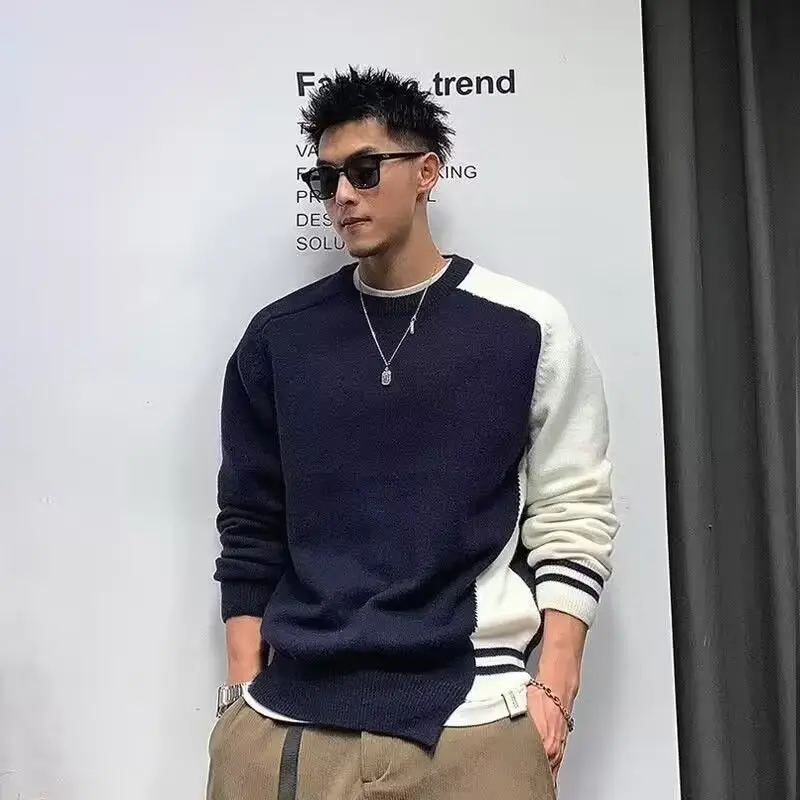 Men Korean Style Thick Knitted Sweater Winter Ins - Image 2