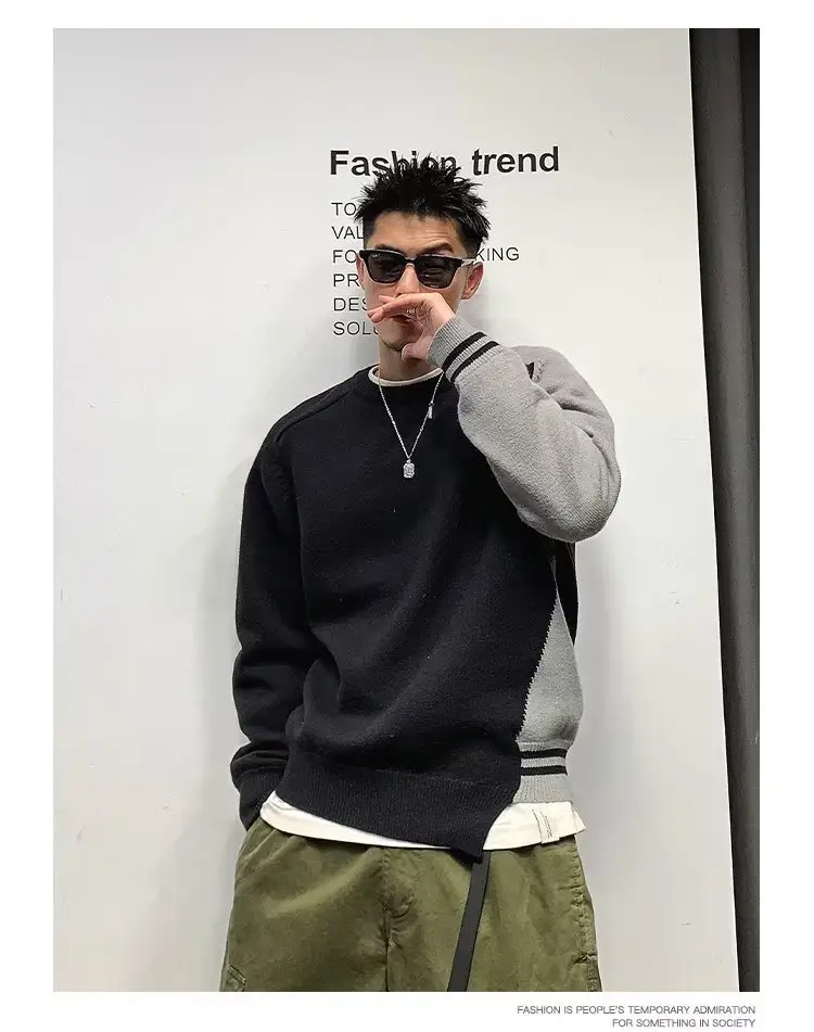 Men Korean Style Thick Knitted Sweater Winter Ins — feature 1