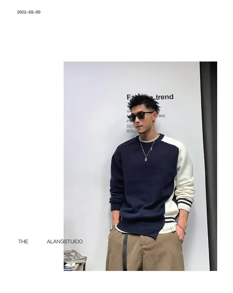 Men Korean Style Thick Knitted Sweater Winter Ins — feature 12