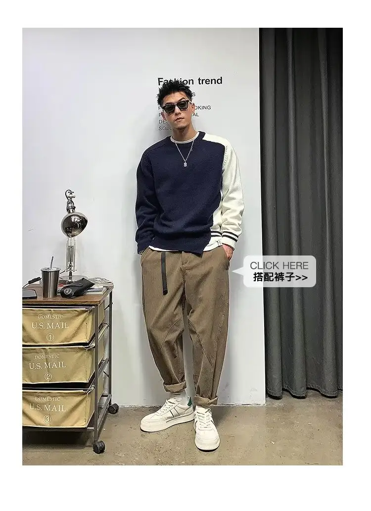 Men Korean Style Thick Knitted Sweater Winter Ins — feature 17