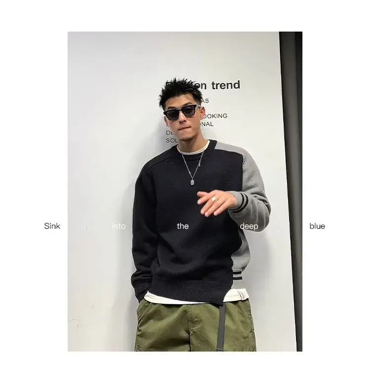 Men Korean Style Thick Knitted Sweater Winter Ins — feature 6