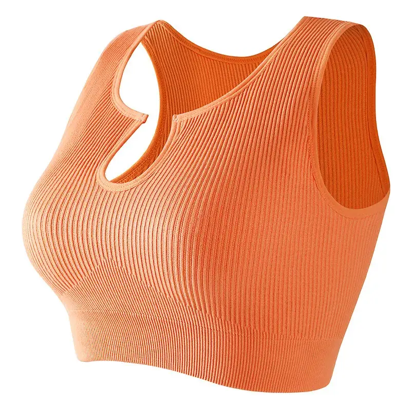 White Ribbed Yoga Vest for Women with Back Closure - Image 12