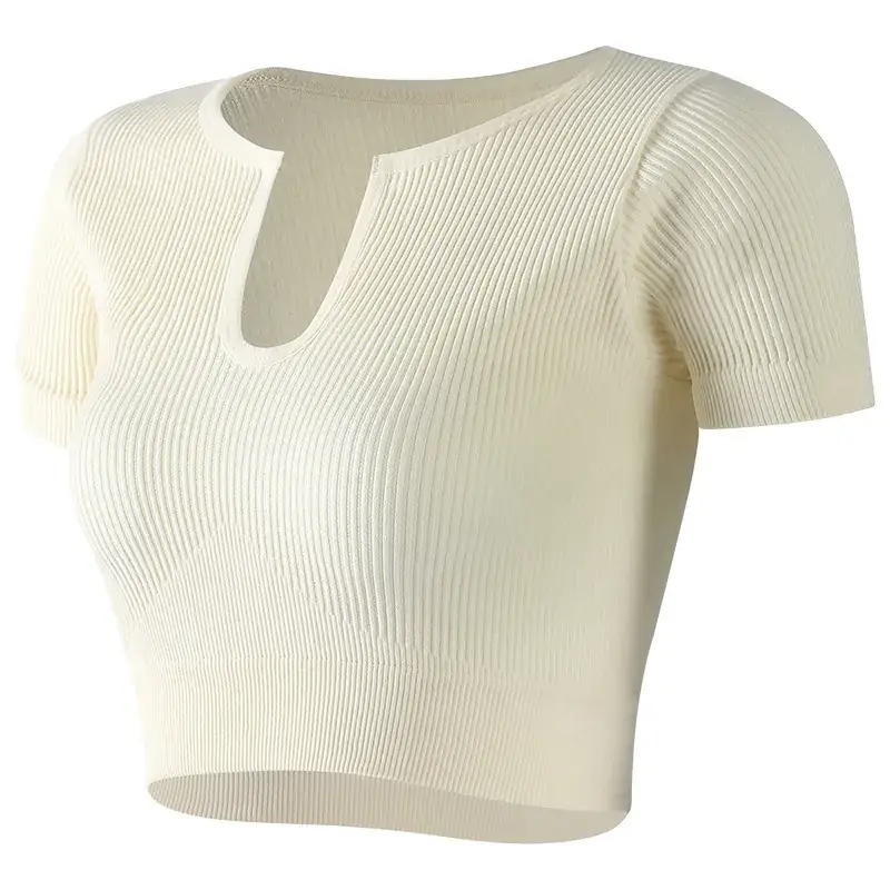 White Ribbed Yoga Vest for Women with Back Closure - Image 13