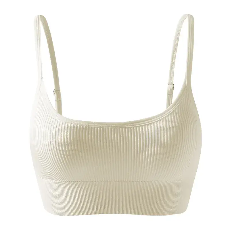 White Ribbed Yoga Vest for Women with Back Closure - Image 17