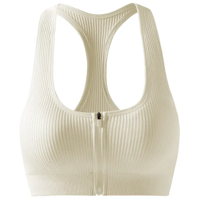 White Ribbed Yoga Vest for Women with Back Closure - Image 21