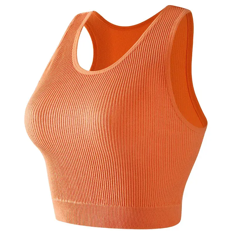 White Ribbed Yoga Vest for Women with Back Closure - Image 8
