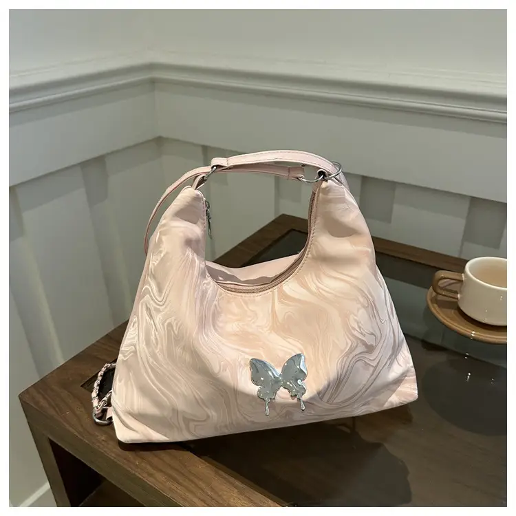 Black Butterfly Soft PU Shoulder Bag for Women - Image 3