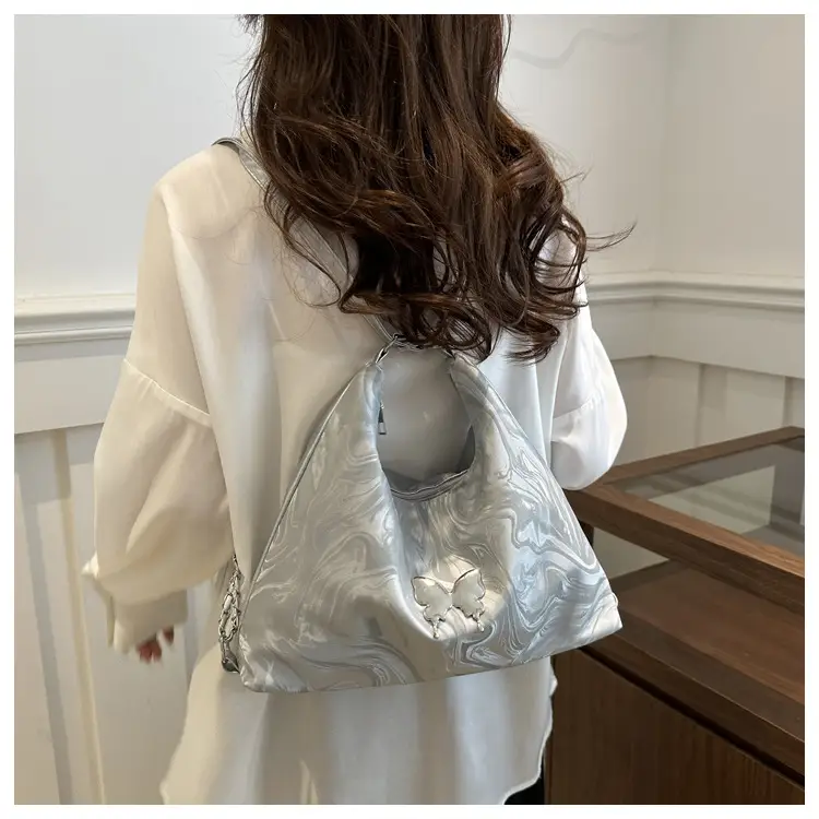 Black Butterfly Soft PU Shoulder Bag for Women - Image 6