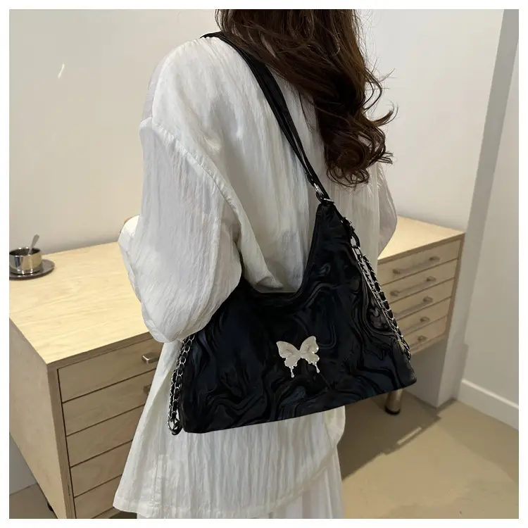 Black Butterfly Soft PU Shoulder Bag for Women — feature 23
