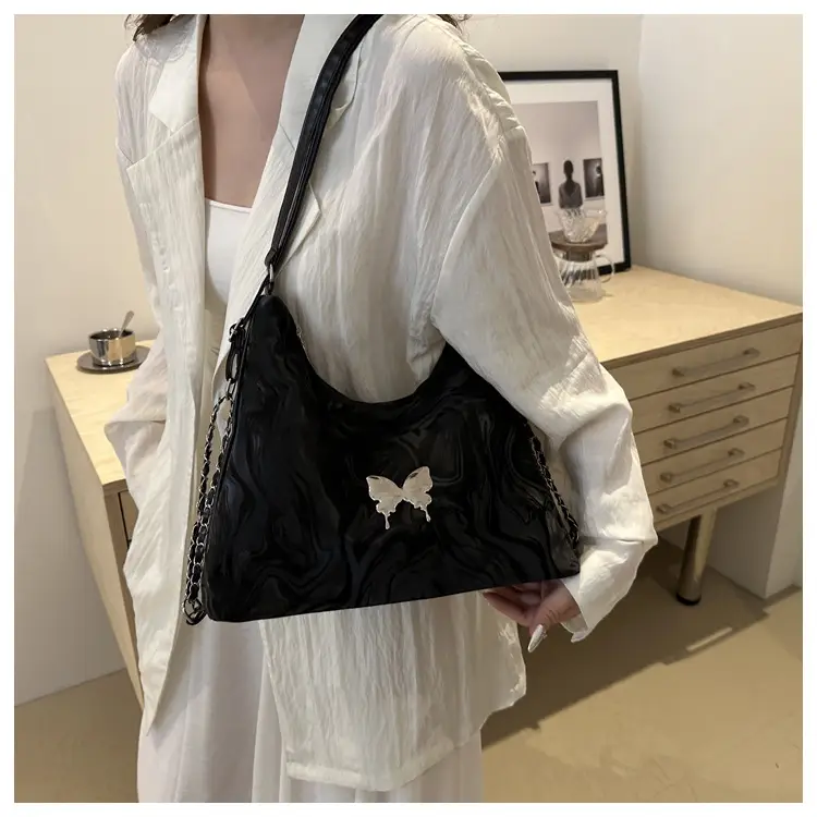 Black Butterfly Soft PU Shoulder Bag for Women — feature 24