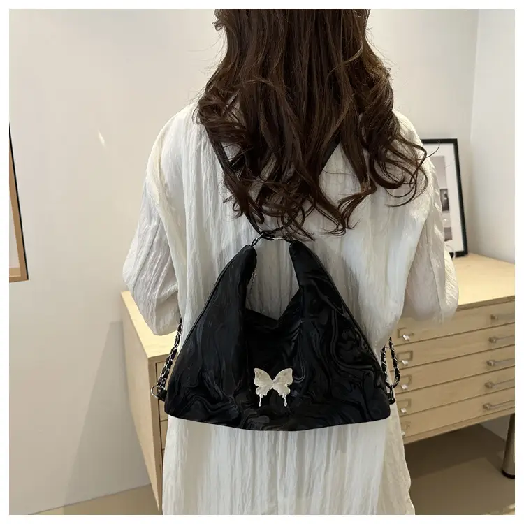 Black Butterfly Soft PU Shoulder Bag for Women — feature 25