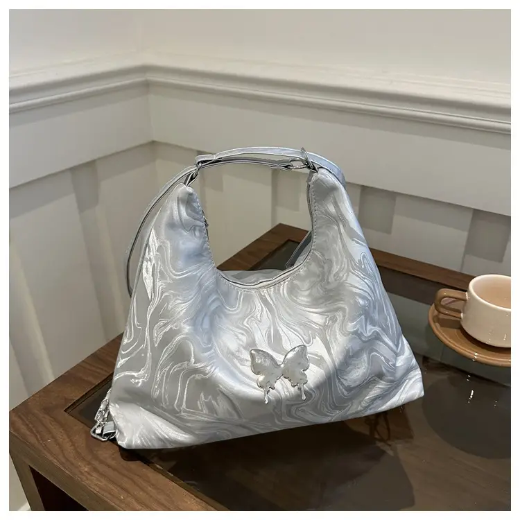 Black Butterfly Soft PU Shoulder Bag for Women - Image 2