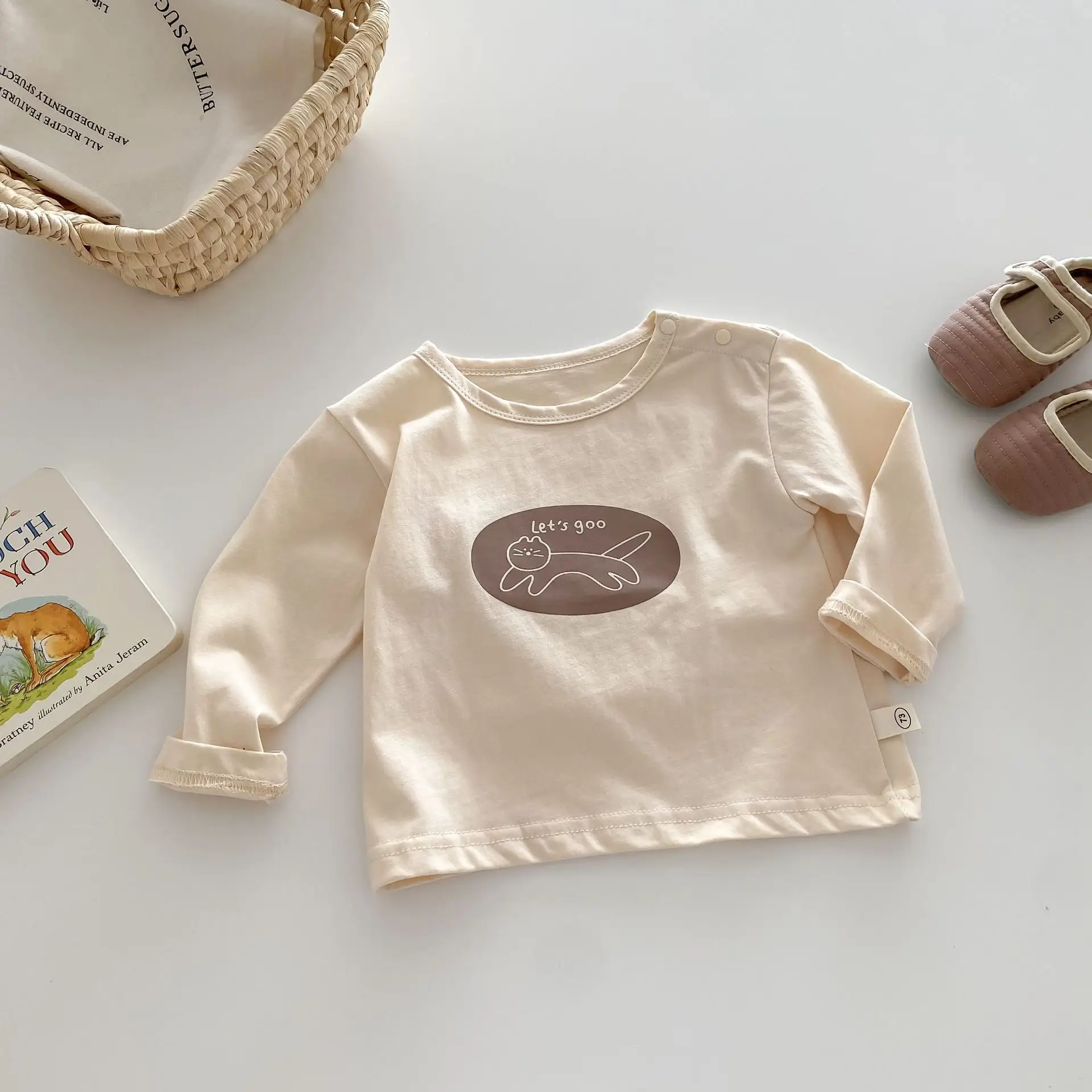 Children's Cartoon T-Shirt Cream 0-5Yr Autumn - Image 4