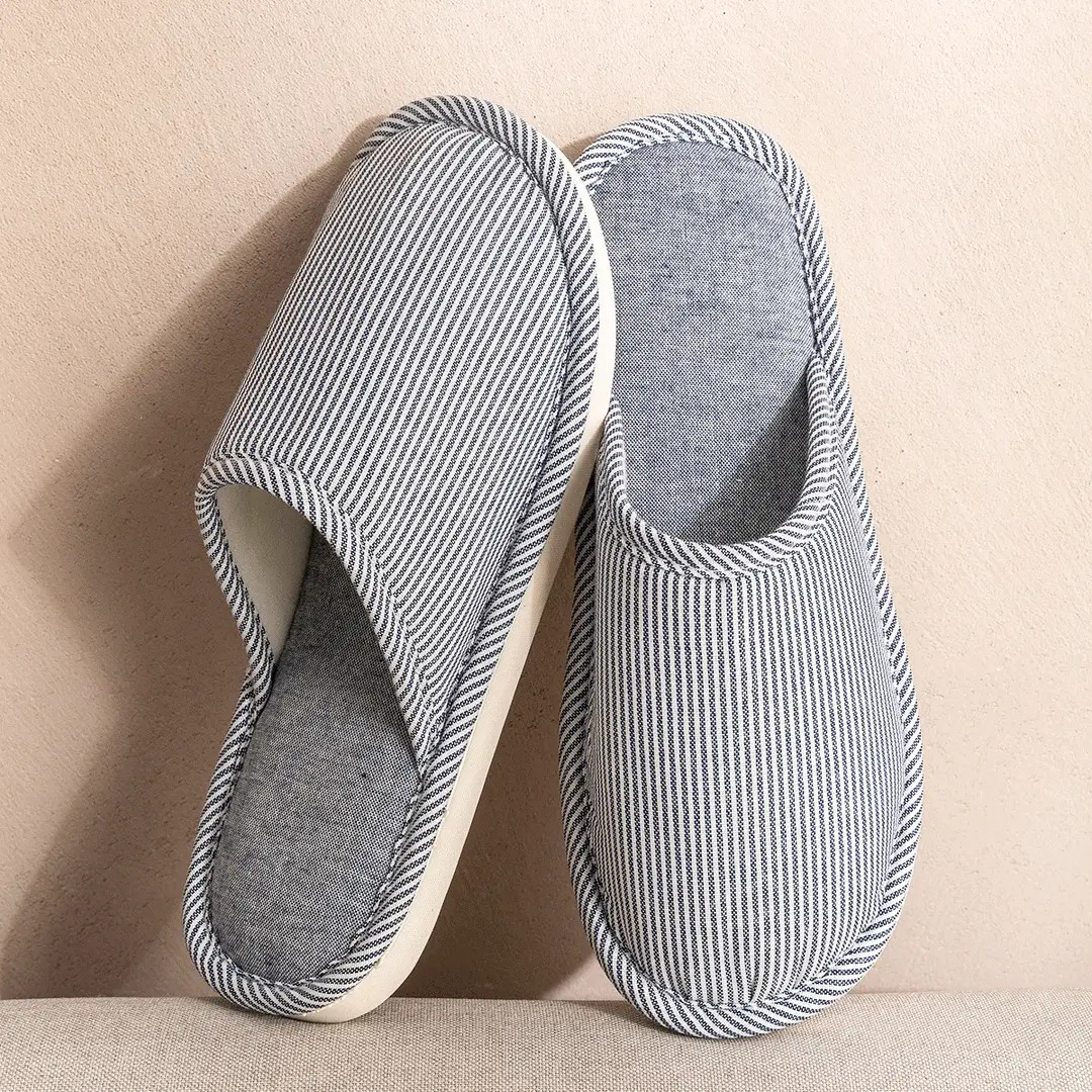 Jielia Slippers Women's Four Seasons Indoor Home Floor Couple's Cotton Cloth Hotel Hospitality Mute Slippers Men's Travel