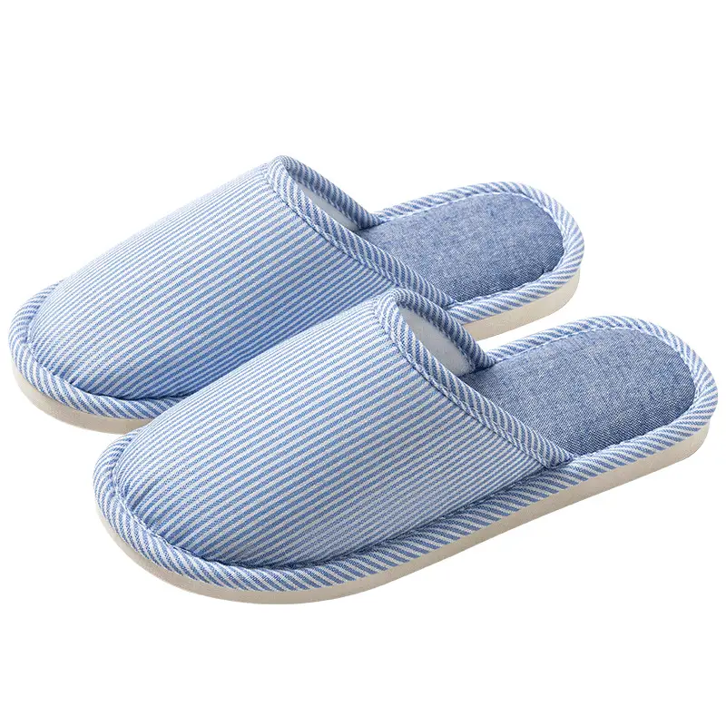 Jielia Slippers Women's Four Seasons Indoor Home Floor Couple's Cotton Cloth Hotel Hospitality Mute Slippers Men's Travel
