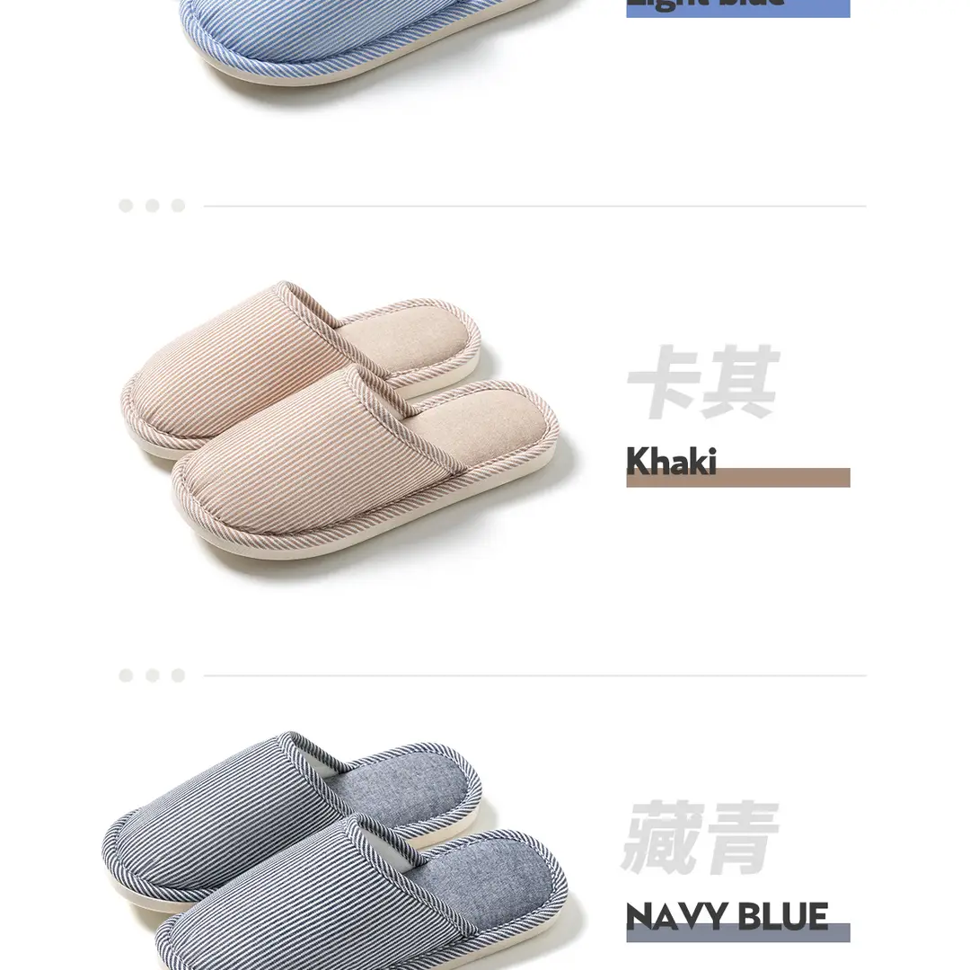 Jielia Slippers Women's Four Seasons Indoor Home Floor Couple's Cotton Cloth Hotel Hospitality Mute Slippers Men's Travel — feature 20