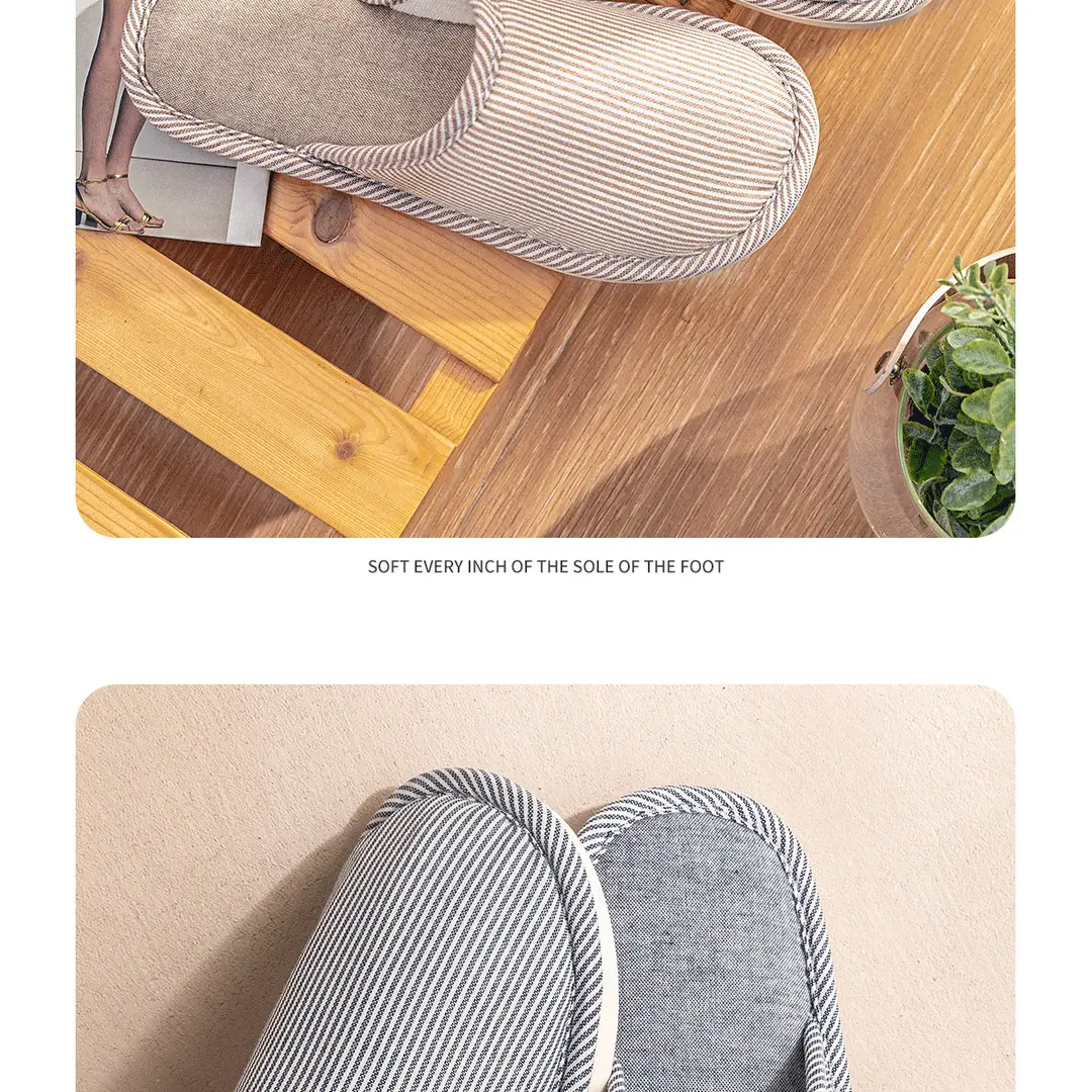 Jielia Slippers Women's Four Seasons Indoor Home Floor Couple's Cotton Cloth Hotel Hospitality Mute Slippers Men's Travel — feature 25