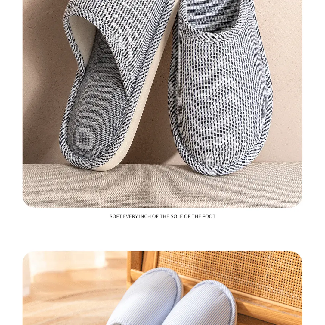 Jielia Slippers Women's Four Seasons Indoor Home Floor Couple's Cotton Cloth Hotel Hospitality Mute Slippers Men's Travel — feature 26