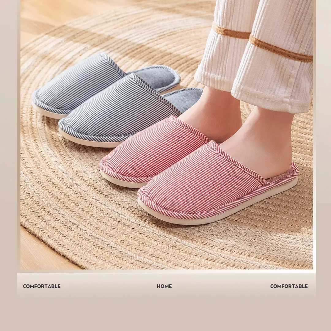 Jielia Slippers Women's Four Seasons Indoor Home Floor Couple's Cotton Cloth Hotel Hospitality Mute Slippers Men's Travel — feature 4