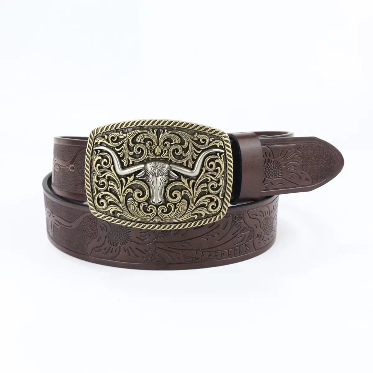 Vintage Cross-border Denim Belt with Big Buckle - Image 5