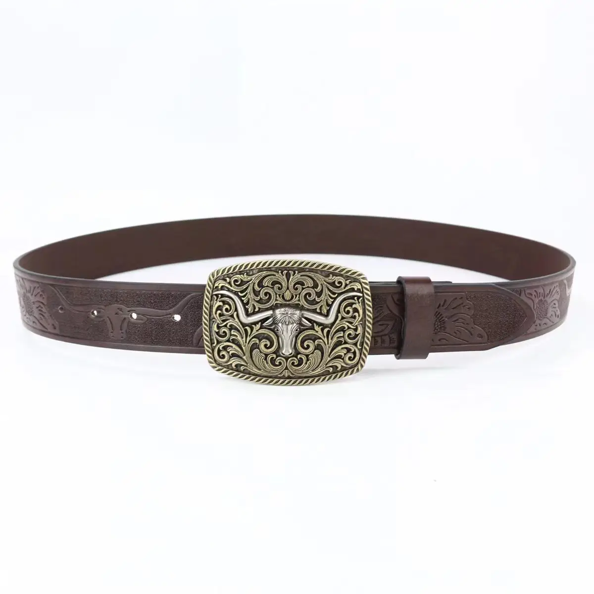 Vintage Cross-border Denim Belt with Big Buckle - Image 6