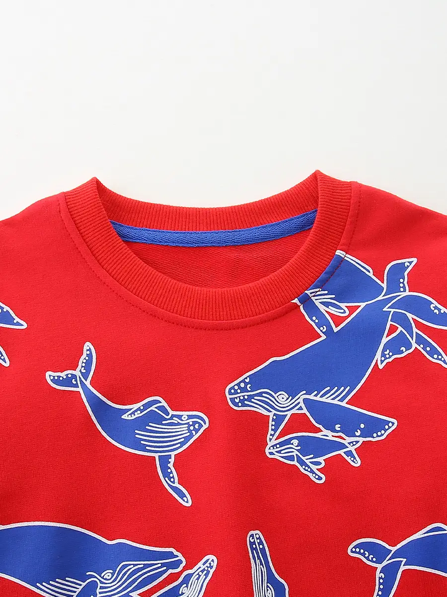 Red Cartoon Baby Pullover Knitted Cotton for Boys - Image 4