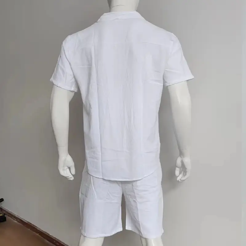 Men Grey Short Sleeve Shorts Suit Summer Wear — feature 34