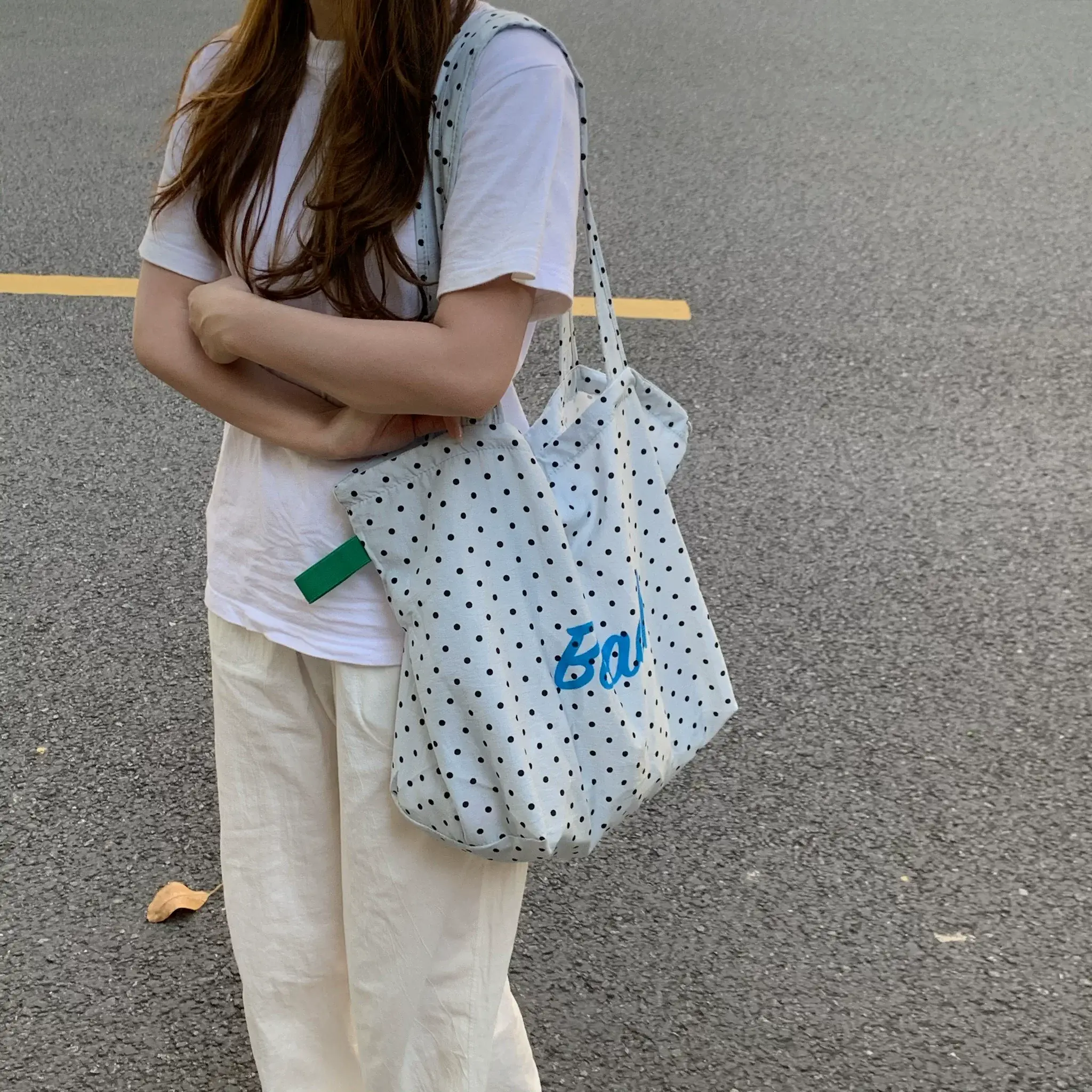 Japanese Style Polka Dot Shoulder Tote Bag Large Capacity — feature 8