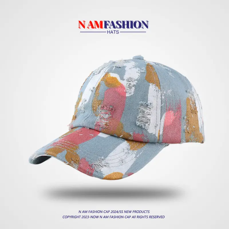 Nafam Fashion Men Baseball Cap Blue Brown White - Image 6