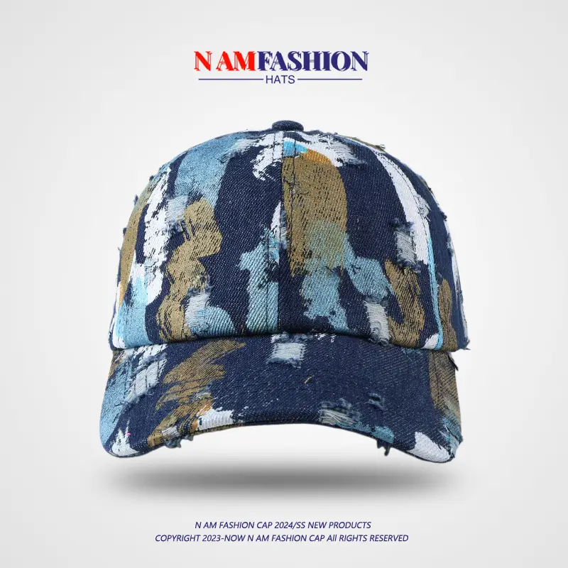 Nafam Fashion Men Baseball Cap Blue Brown White — feature 13