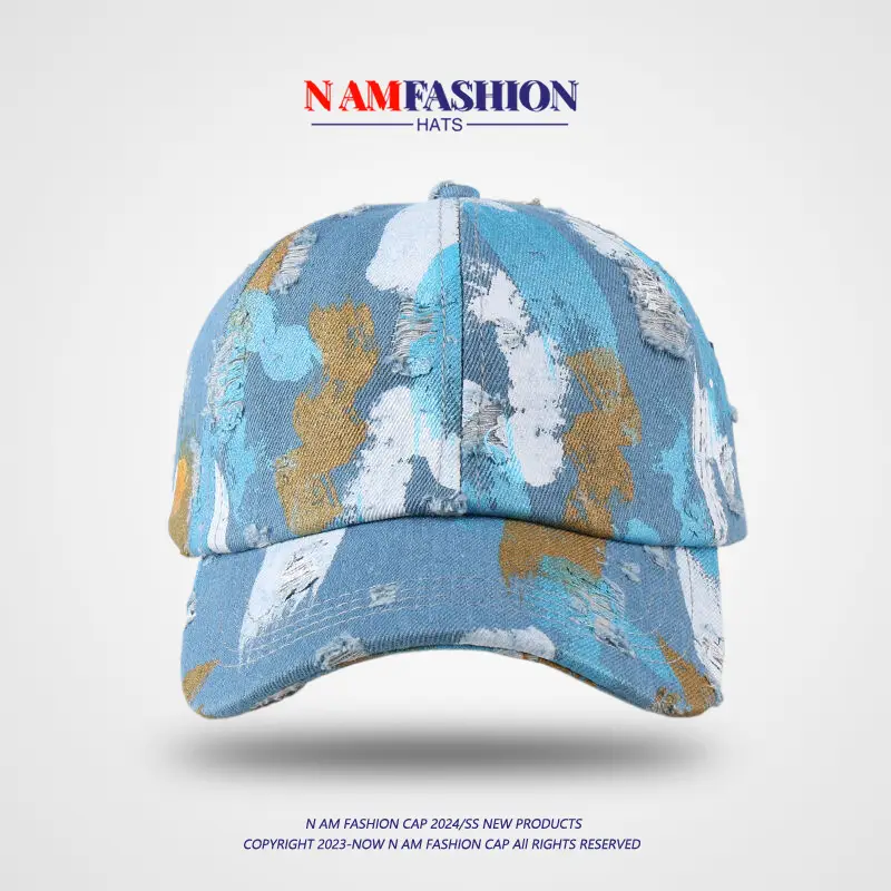 Nafam Fashion Men Baseball Cap Blue Brown White — feature 4