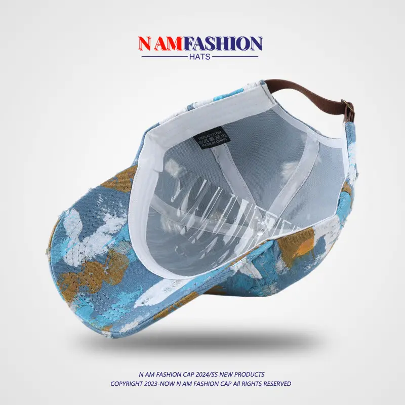 Nafam Fashion Men Baseball Cap Blue Brown White — feature 7
