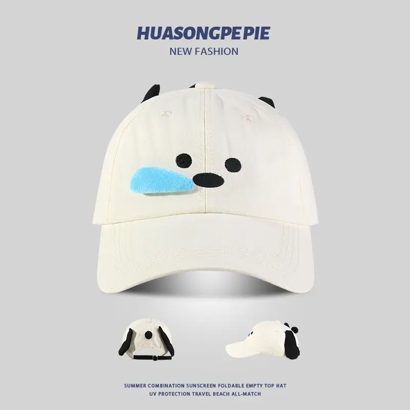 Women's Cute Puppy Cap with Blue Nose Sunscreen - Image 2
