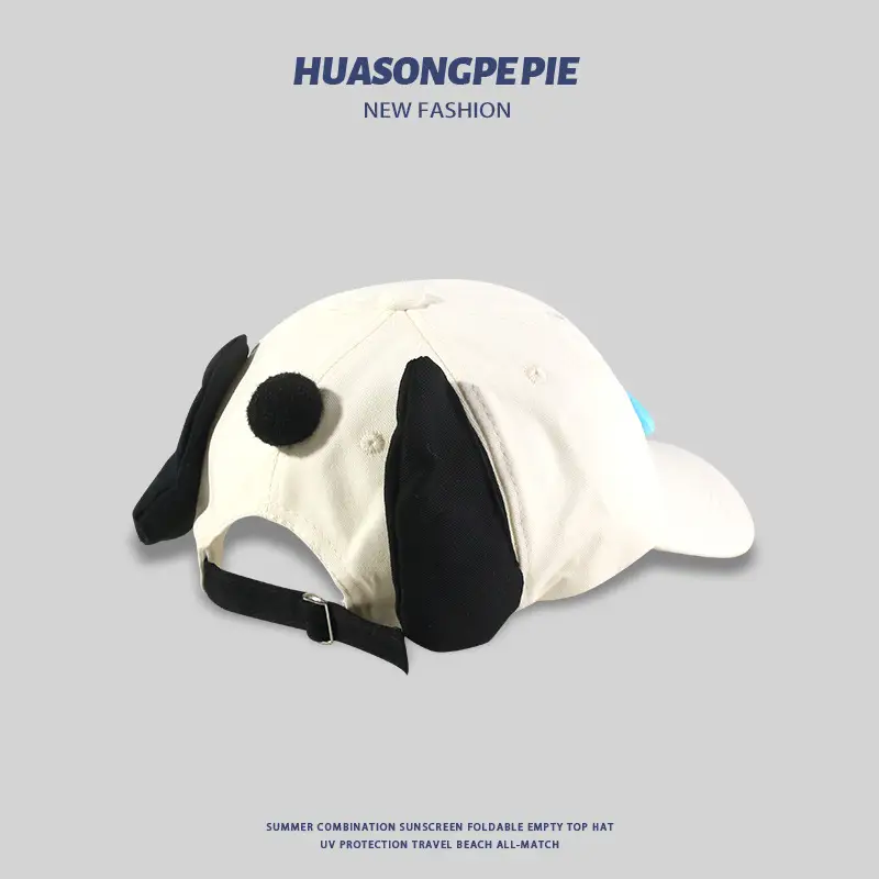 Women's Cute Puppy Cap with Blue Nose Sunscreen — feature 5