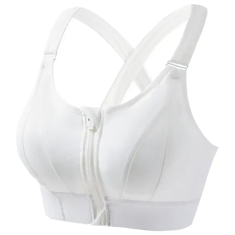 Pink Shockproof Running Cross Beauty Vest Push-up Anti-sagging Sports Bra Women's Velcro Front Zipper Yoga Underwear - Image 5