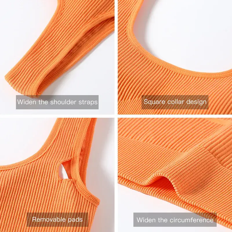 Blue Shock-Proof Yoga Running Bra Without Rims - Image 6